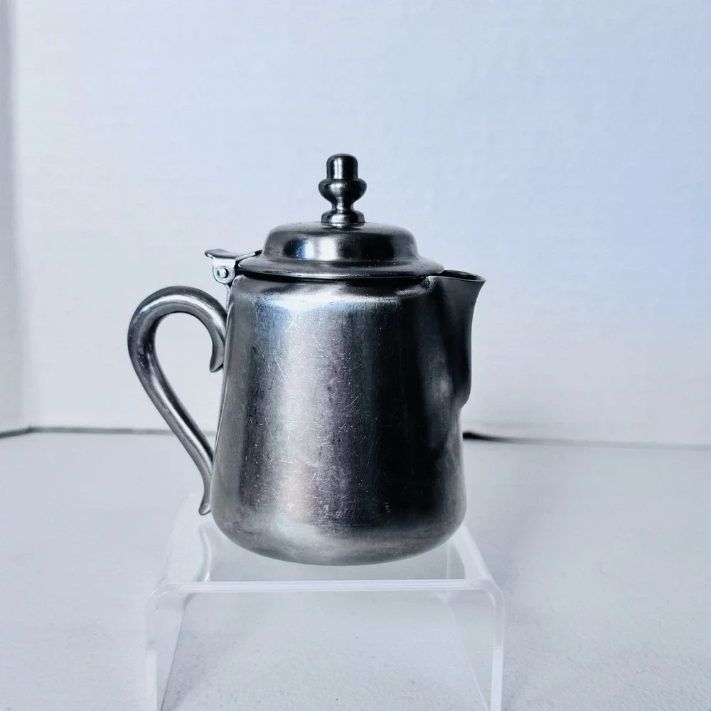Vintage‎ Halco Nickel & Silver Lift Top Creamer 407-924 Made In Japan